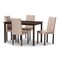 Baxton Studio Gardner 5-PC Dark Brown Finished Beige Upholstered Dining Set 131-5255-7131 - alternate 1